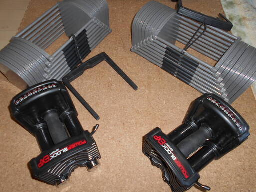 状態良好 POWER BLOCK/パワーブロック SP EXP 90LB 可変式ダンベル2個セット 2.3kg～41kg 27段階重量設定  手渡し希望/自社配送可能（配送エリアについてお問い合わせください）