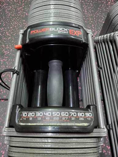 状態良好 POWER BLOCK/パワーブロック SP EXP 90LB 可変式ダンベル2個セット 2.3kg～41kg 27段階重量設定  手渡し希望/自社配送可能（配送エリアについてお問い合わせください）