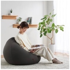 美品★ハナロロ　ビーズクッション　オニオン170リットルニットカバーセット　グレーの画像