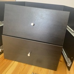 【取引中】IKEA イケア　カラックス　インサート引き出し2段①　2個セット　ブラックブラウンの画像
