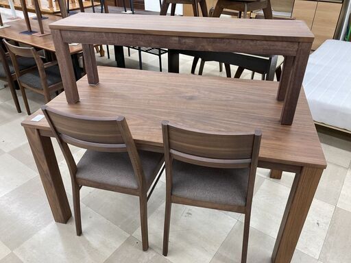 ダイニング4点セット　ニトリ Nコネクト　ﾌﾞﾗｳﾝ