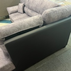 カウチソファー 皮×布 未使用