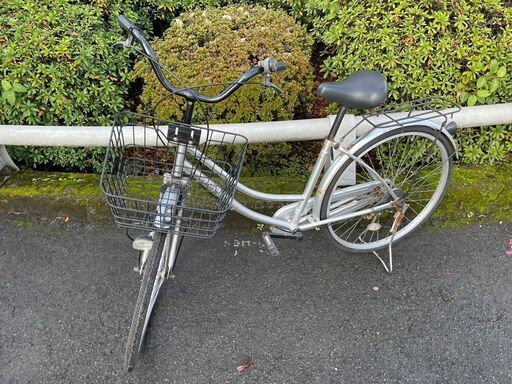 自転車　No.622　シルバー　26インチ　シティサイクル　ママチャリ　【リサイクルショップどりーむ鹿大前店】