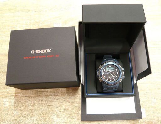 腕時計 カシオ G-SHOCK MASTER OF G ガルフマスター GWN-Q1000A ネイビー 中古 GULFMASTER 苫