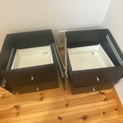 【取引中】IKEA イケア　カラックス　インサート引き出し2段②　2個セット　ブラックブラウン　傷・汚れ有り　の画像