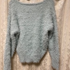 ミントグリーン ふわふわニット Mサイズの画像
