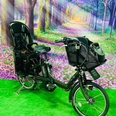 ❻ 4615子供乗せ電動自転車ブリヂストン3人乗り新品20インチ良好バッテリー