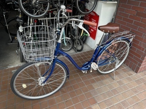 26インチ　ledオートライト付き　音鳴りにくいローラーブレーキ　ブルー