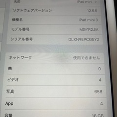 ipad mini 3世代　16GB Wifi＋Cellerの画像