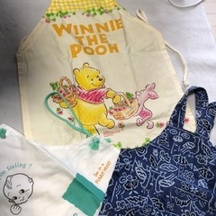 プーさんエプロン　キューピーエプロン　その他3枚　