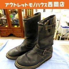 エンジニアブーツ コムサメン 27㎝ 牛革 ベルト調節可能 ブラ...