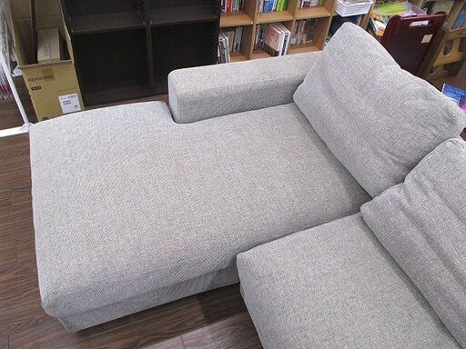 札幌元町 モーダエンカーサ L字ソファ カウチソファ ファブリック素材 分割式 しみあり