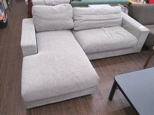 札幌元町 モーダエンカーサ L字ソファ カウチソファ ファブリック素材 分割式 しみあり