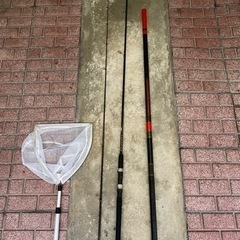 【早い者勝ち！】釣竿２本、タモ