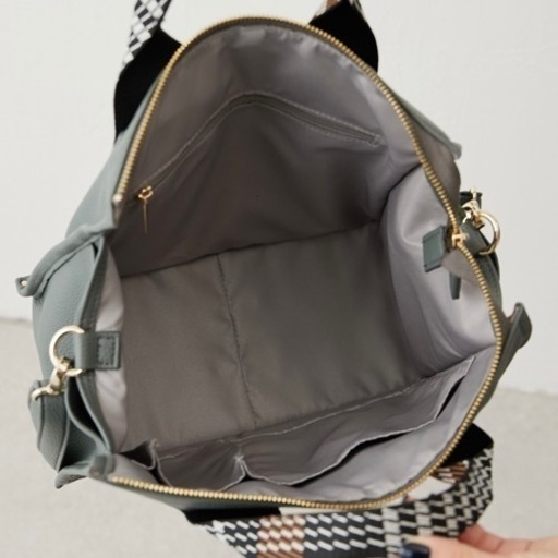 【美品】ear PAPILLONNER｜ワイドテープボストンバッグ