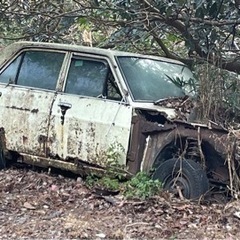 日産サニー　50年前のボロボロ車