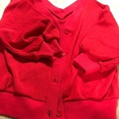 ①赤　カーディガン　状態綺麗です！