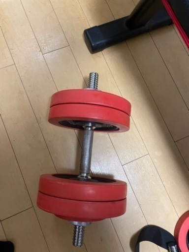 筋トレ　ダンベル、ベンチ台、EZバー