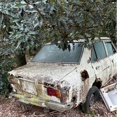 日産サニー　50年前のボロボロ車の画像