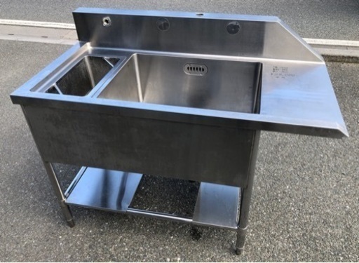 ⭐︎中古品　ゴミ入れ付きソイルド1槽シンク　1200×640×800mm  厨房用品⭐︎