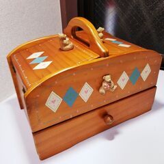2265 裁縫箱　収納　くま　裁縫セット　ケース　裁縫　パッチワ...
