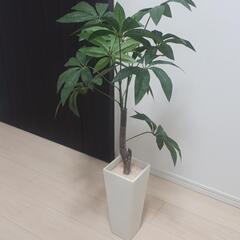 【再募集】観葉植物(造花)　ウッドチップ付き