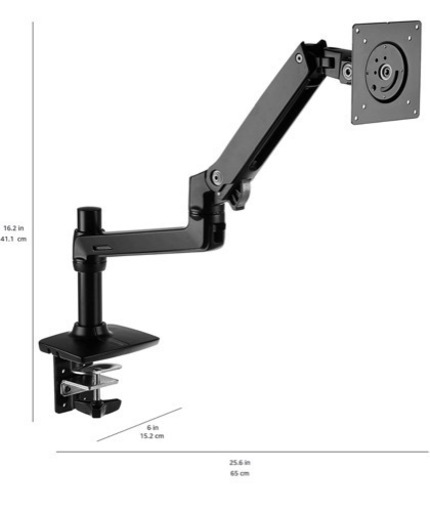 Amazonベーシック デスクマウント シングル モニターアーム ブラック (11.3kgまで対応)