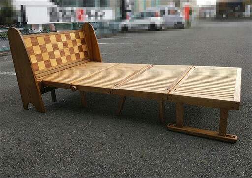 6-13 伝統工芸 会津松本 桐 スライドベット シングル 折りたたみ【引取限定・現状渡し】カグマニア