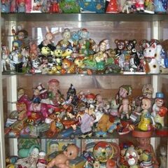 戦前1930年代セルロイド遺産「青い目の男の子＆女の子ペア人形」存在感のあるベストなサイズ戦前らしいリアルな顔立ちが魅力的ですの画像