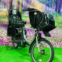 ❺ 4626子供乗せ電動自転車ブリヂストン3人乗り新品20インチ良好バッテリーの画像