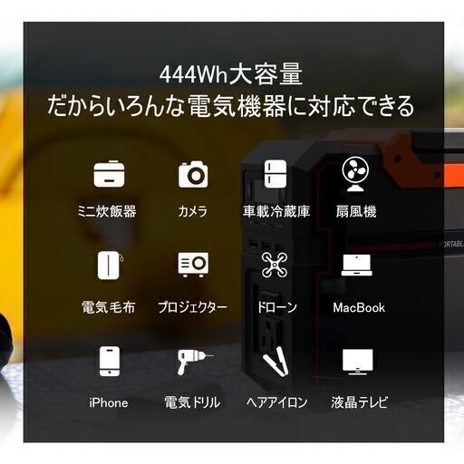 ⑥【処分価格】新品 ポータブル電源444Wh