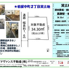 兵庫県神戸市岩屋中町２丁目７−６　の貸土地＆売土地　家庭菜園や資...