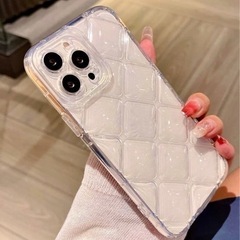 🤍新品 調節立体感　iPhone𝟷𝟺pro クリア立体感ケースの画像