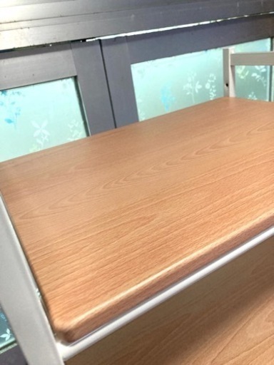 【値下げしました】【美品】冷蔵庫ラック　アイリスプラザ 冷蔵庫ラック 3段 幅59.5×奥行41×高さ180.5cm キッチン収納 ナチュラル a)ホワイト