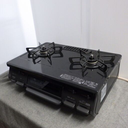 美品　2020年製　リンナイ　ガステーブル　右強火力　都市ガス用　2口ガスコンロ　KSR670BKR　動作品　1カ月保証
