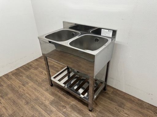アズマ/ａｚｕｍａ　業務用　ステンレス　２槽シンク流し台　飲食店　厨房　Ｗ７５０ｘＤ４５０ｘＨ８００ｍｍ