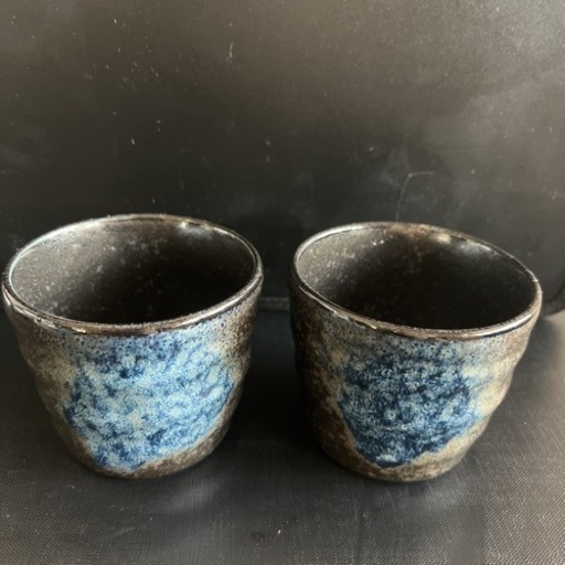 湯のみ 2個セット(黒)