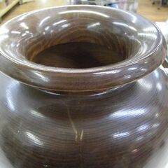 花瓶 ツボ インテリア 木製 幅35×高さ30㎝ 置物 花生け 花入れ 花器 壺 札幌 厚別店の画像