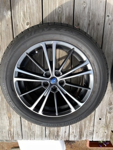 ☆送料無料☆BRZ86純正 17インチ ホイール タイヤ4本セット 7.0J PCD100 レガシィ フォレスターブリヂストンプレイズ215/55/17 バリ溝