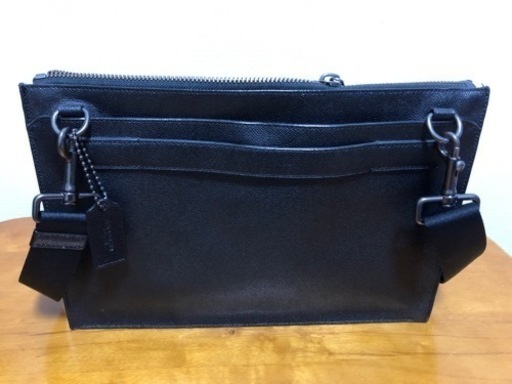 受付終了【COACH MEN】クラッチバッグ ショルダーバック 国内旗艦店購入正規品 黒