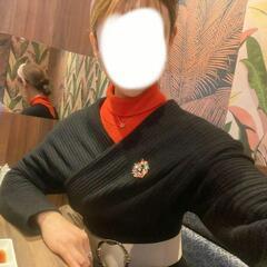 ニットワンピース　前後カシュクールリブ編みニットロングワンピース...