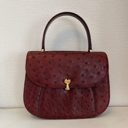 オーストリッチ　本革　ハンドバック