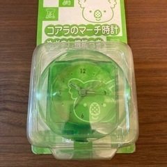 【お取引中】コアラのマーチ　時計　めざまし機能つき　緑　グリーン　置き時計の画像