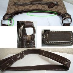 コーチ シグネチャー ショルダーバッグ F15704 ブラウン 斜め掛け PVC×レザー COACH 名斜めがけ 茶色 こげ茶 ☆ PayPay(ペイペイ)決済可能 ☆ 札幌市 豊平区 平岸の画像