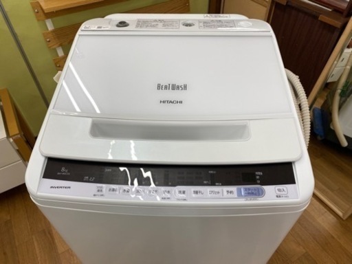 I468 ★ HITACHI★ 洗濯機 （8.0㎏）★ 2018年製 ⭐動作確認済 ⭐クリーニング済