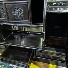 茶箪笥　飾り棚　唐木　アンティーク　中古