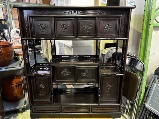 茶箪笥　飾り棚　唐木　アンティーク　中古