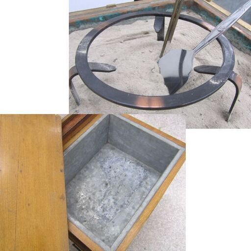 関東火鉢 手あぶり 灰あり 五徳 灰ならし 火箸 古民具 長火鉢 茶道具