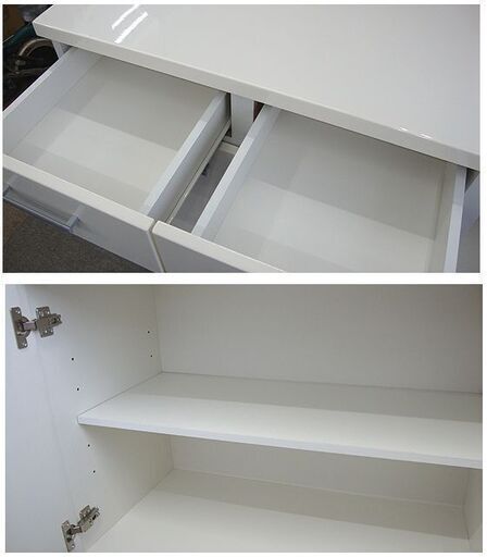 ☆ ニトリ キッチンカウンター キャスター1個欠品 幅120cm エナメル天板 ホワイト レンジボード 白 キャスター付き 札幌 東区