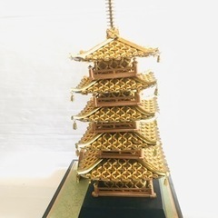 雅趣 桃山作 五重之塔 五重塔 五円細工 工芸品 置物 インテリア 縁起物 招福の画像